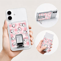 Portatarjetas transparente con soporte MagSafe de Snoopy y Belle