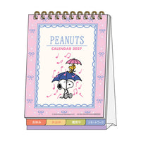 Calendario de escritorio Snoopy 2027 con mensajes