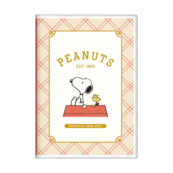 Agenda Snoopy B6 mensual 2027 a cuadros