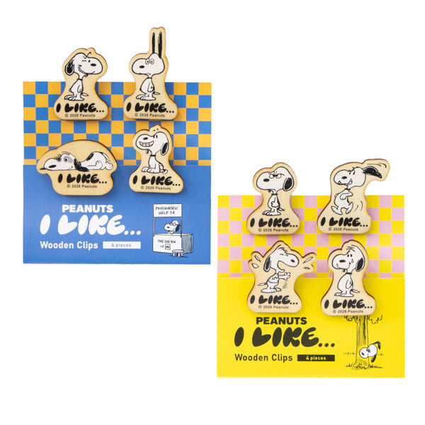 Set de 4 clips de madera de Snoopy (I LIKE…)