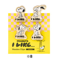 Set de 4 clips de madera de Snoopy (I LIKE…)