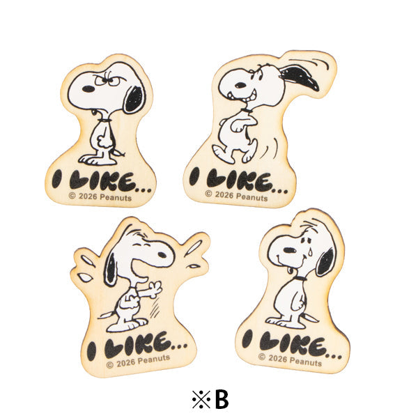 Set de 4 clips de madera de Snoopy (I LIKE…)