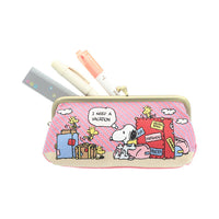 Estuche delgado Snoopy con bordado de tatami