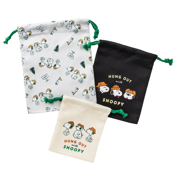 Set de 3 bolsas con cordón Snoopy
