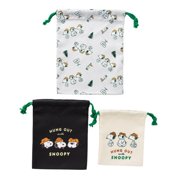 Set de 3 bolsas con cordón Snoopy