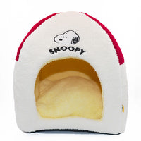 Cama domo para mascotas Snoopy, diseño de techo rojo