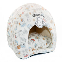 Cama tipo domo afelpada de Snoopy con diseño de galletas