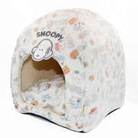 Cama tipo domo afelpada de Snoopy con diseño de galletas