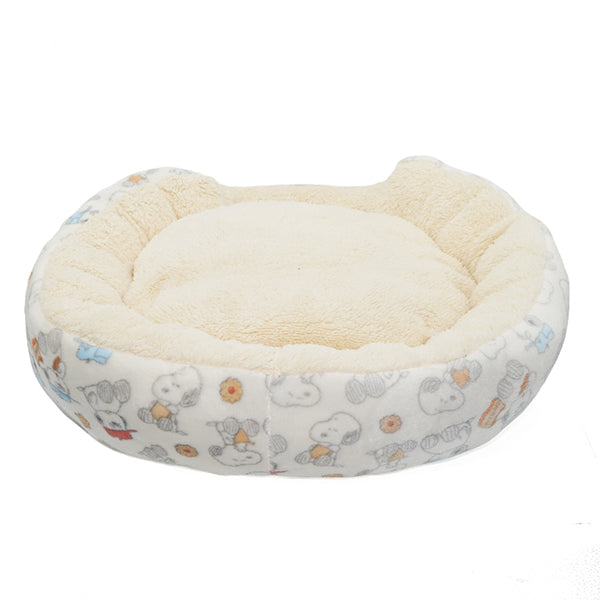 Cama redonda para mascotas Snoopy con diseño de galletas