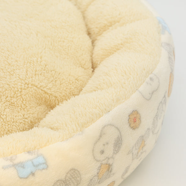 Cama redonda para mascotas Snoopy con diseño de galletas