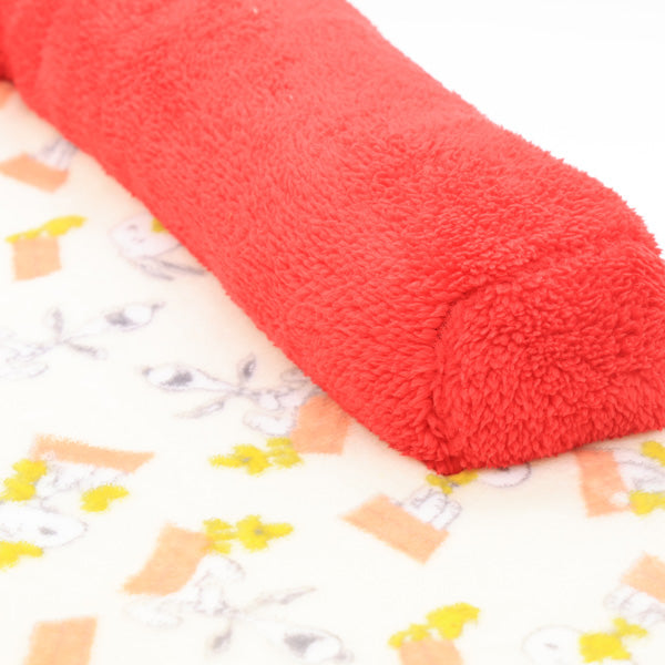 Cama para mascotas Snoopy con cojín y techo rojo
