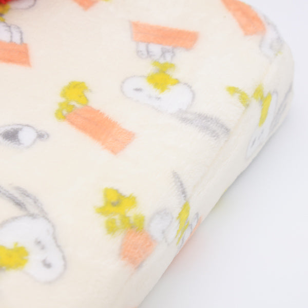 Cama para mascotas Snoopy con cojín y techo rojo
