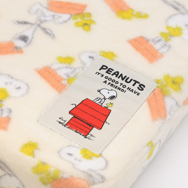 Cama para mascotas Snoopy con cojín y techo rojo