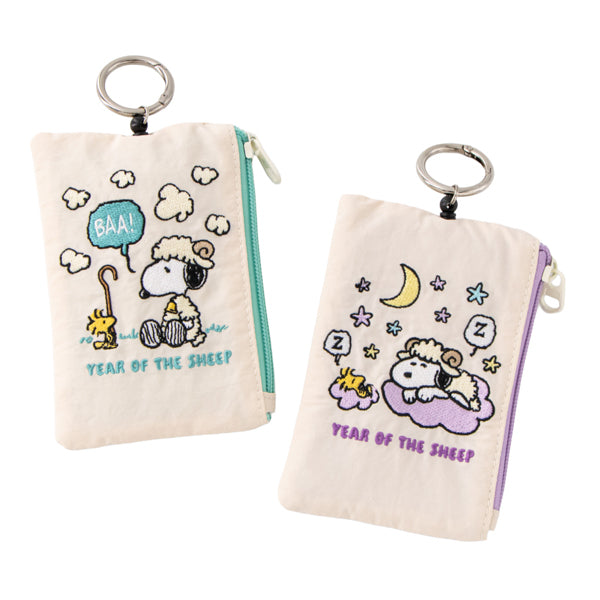 Porta tarjetas con cordón retráctil Snoopy