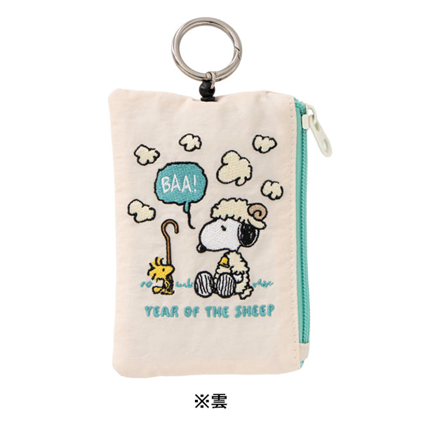 Porta tarjetas con cordón retráctil Snoopy