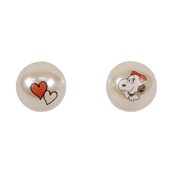 Aros de perla y corazón de Belle de Snoopy