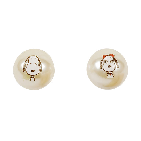 Aros de perla de Snoopy y Belle