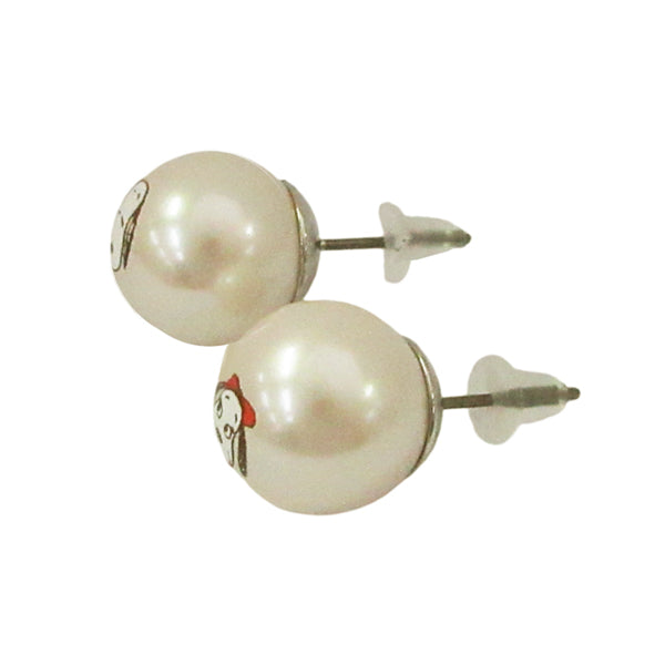 Aros de perla de Snoopy y Belle