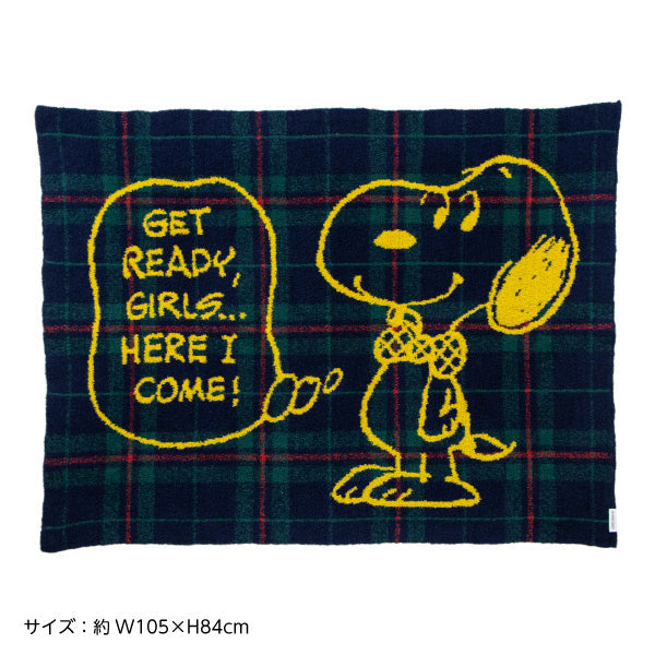 Manta mullida de Snoopy a cuadros Black Watch