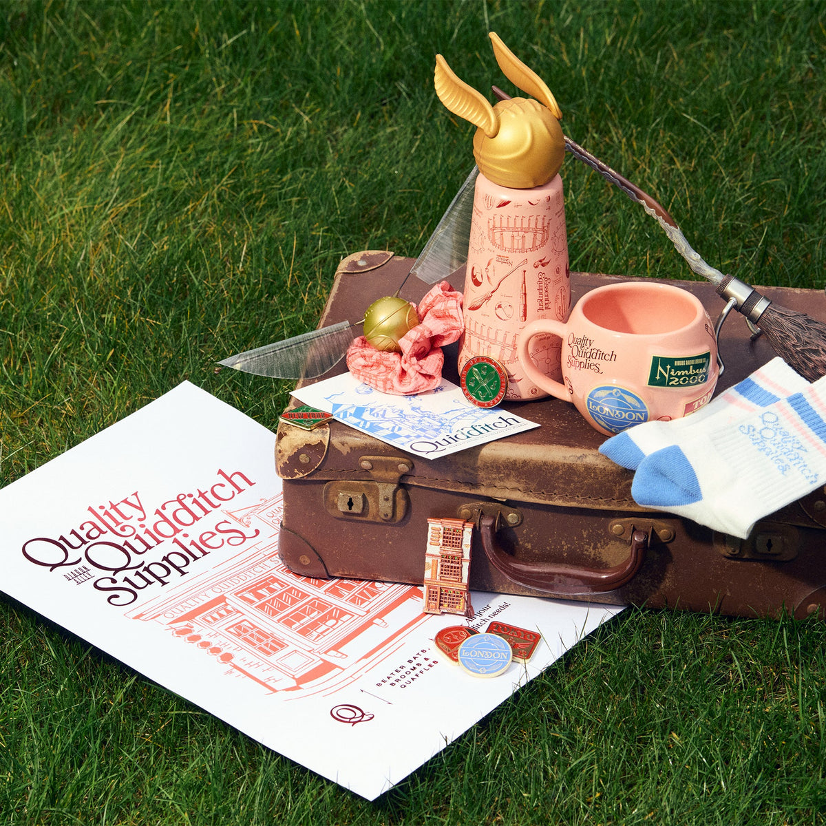 Postal de Quidditch con estampado foil