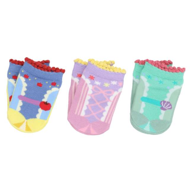 Set de 3 pares de calcetines para bebé de princesas