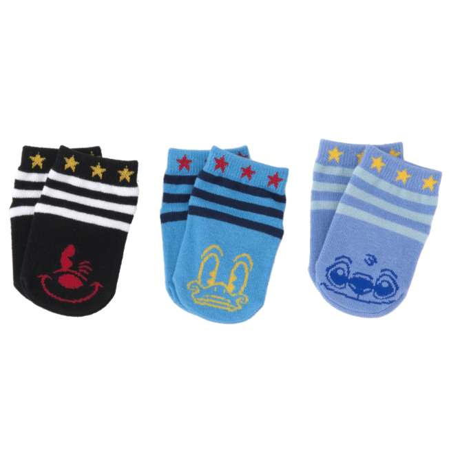 Calcetines de bebé Mickey, Donald y Stitch (3 pares)