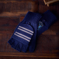 Guantes tejidos Ravenclaw con tapa tipo mitón