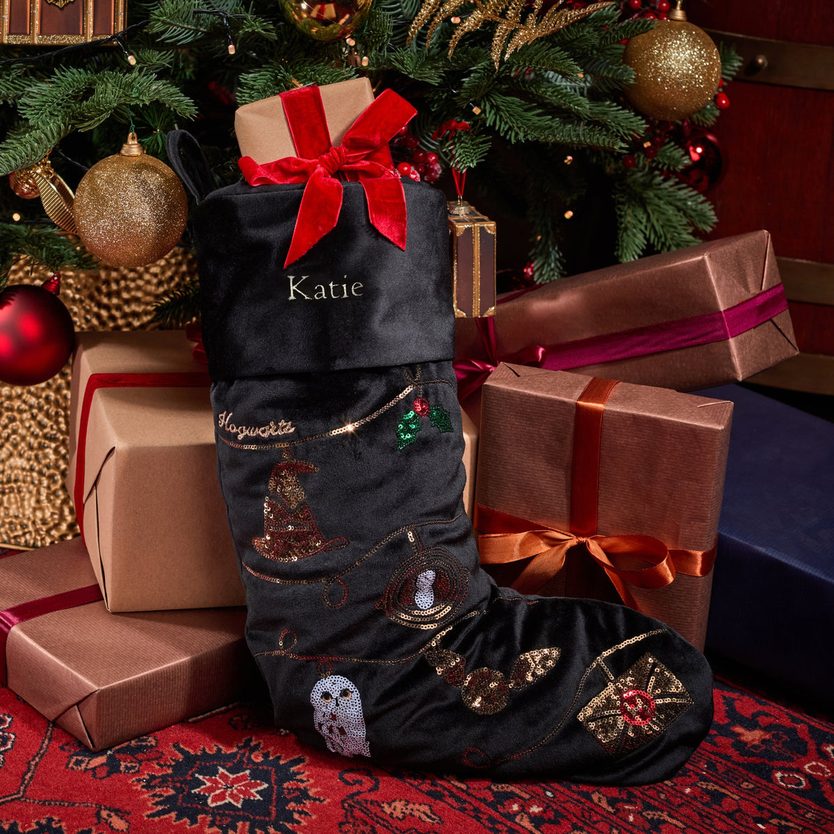 Bota navideña de Hogwarts personalizable