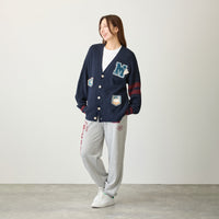 Cardigan tejido Mofusand azul marino, estilo lanzador