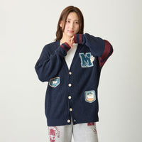 Cardigan tejido Mofusand azul marino, estilo lanzador