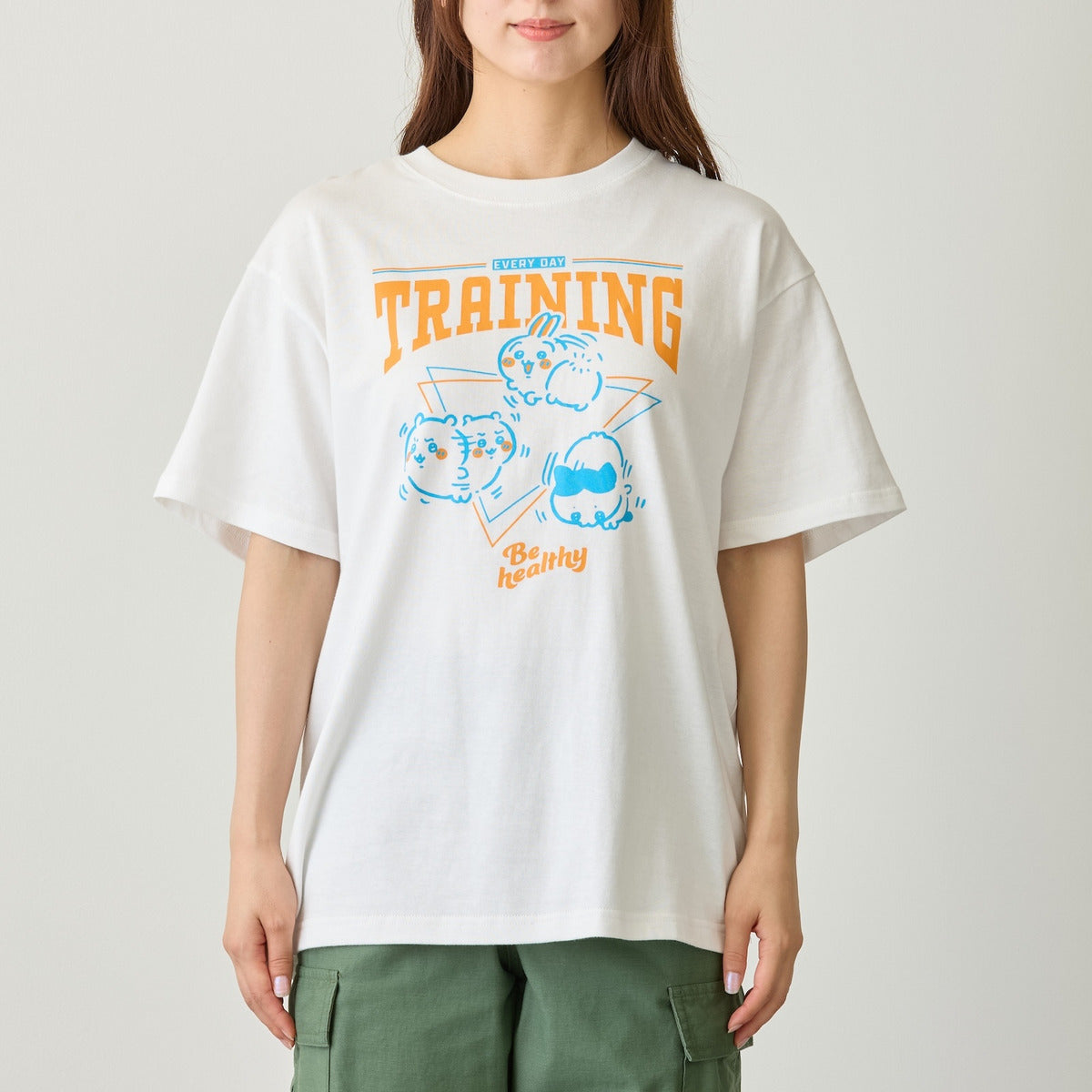 Chiikawa: Polera blanca de entrenamiento en trío