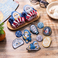 Set de parches bordados Mofusand: gatitos tiburón