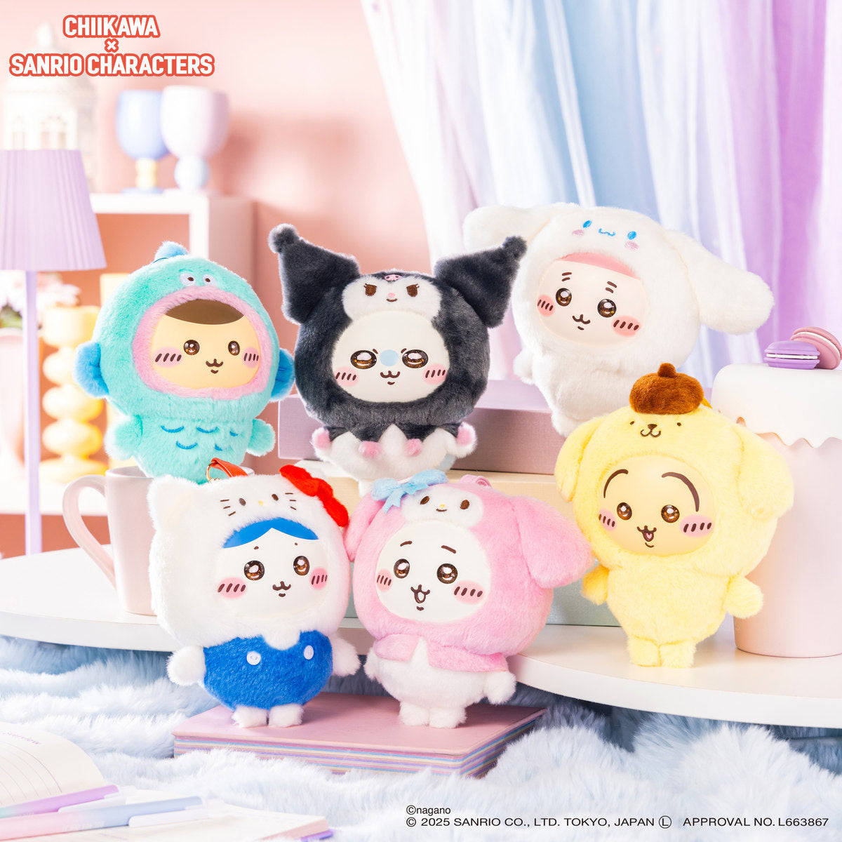Llavero Chiikawa x Sanrio: Usagi y Pompompurin · Space Store