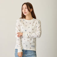 Polera waffle manga larga Chiikawa blanca