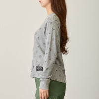 Polera waffle manga larga Chiikawa, gris
