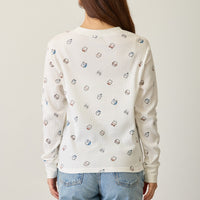 Polera waffle manga larga Chiikawa blanca