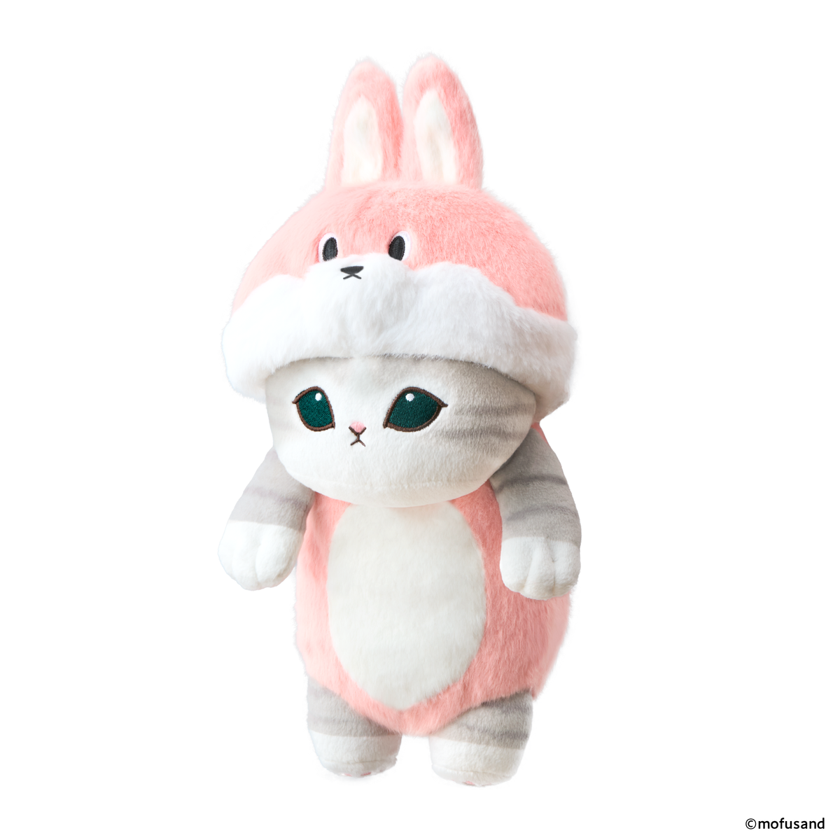 Peluche de apoyo postural mofusand: gatito conejo