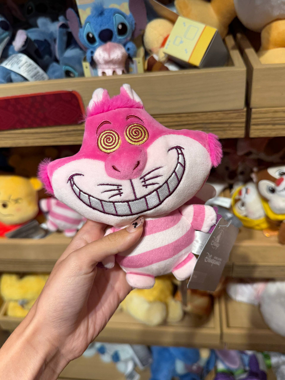 Peluche Gato de Cheshire Rayas Rosadas