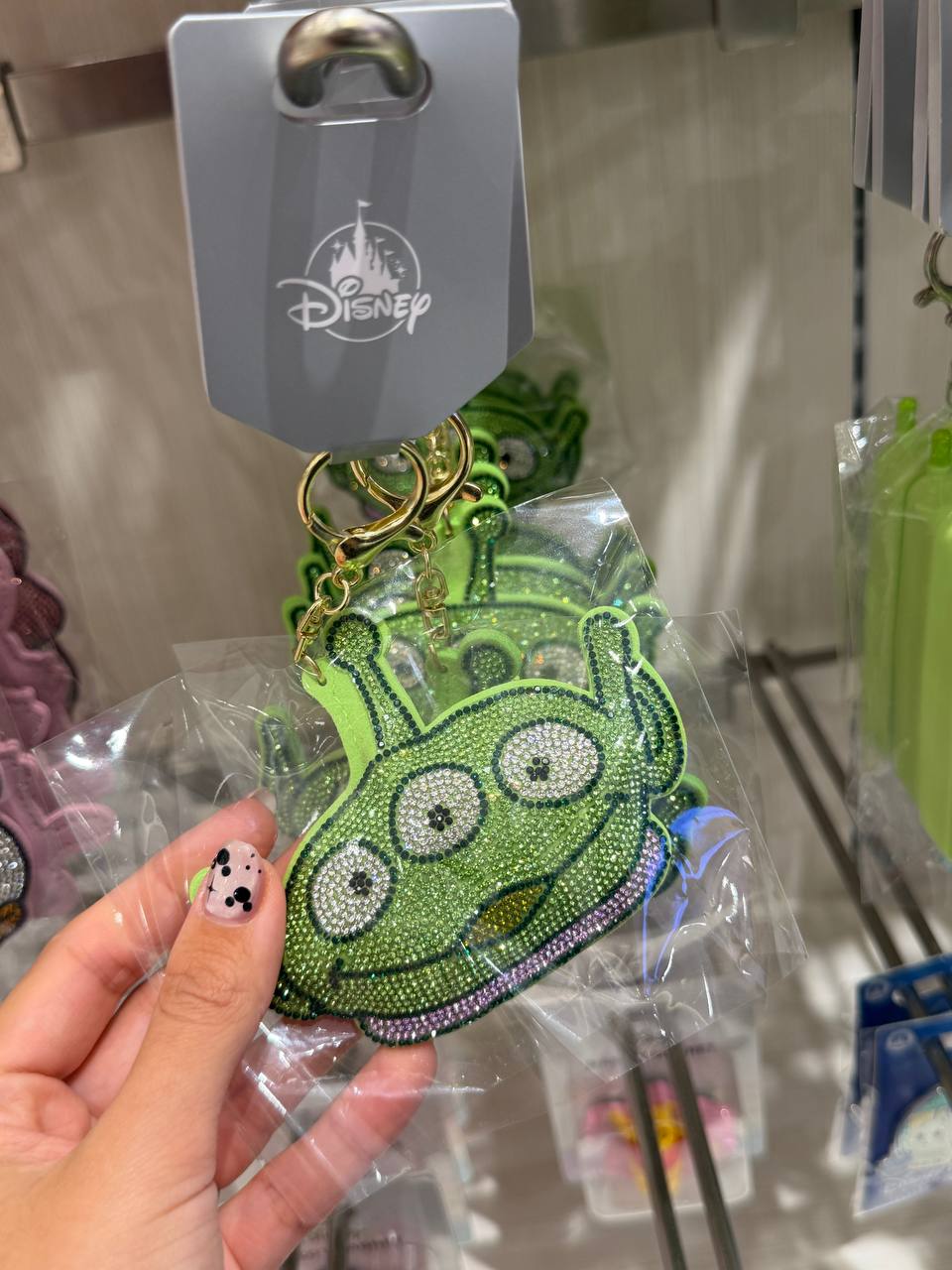 Llavero Alien Verde con Brillos