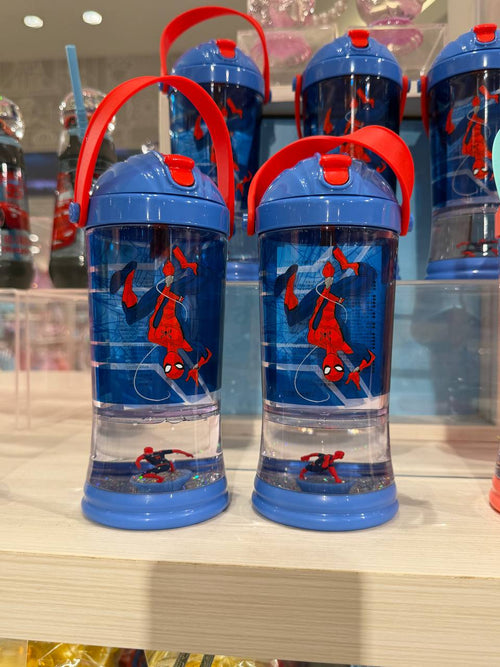 Botella Spiderman Azul con Asa Roja