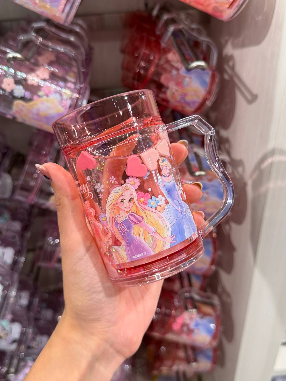 Vaso Rapunzel y Cenicienta Rosado Disney