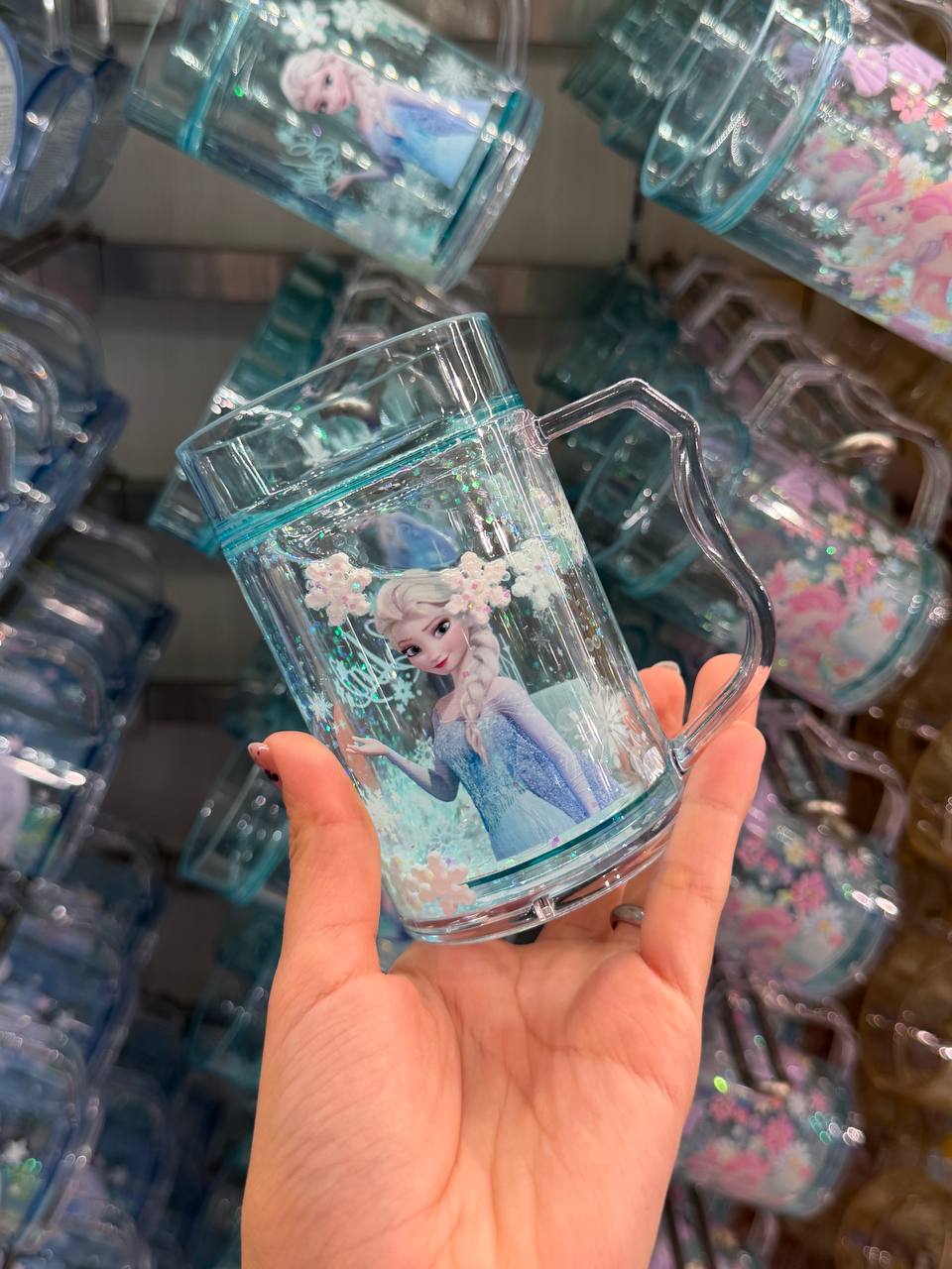 Vaso Elsa Frozen Disney con Asa Transparente