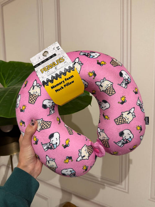 Almohada de Viaje Snoopy Memory Foam Rosa