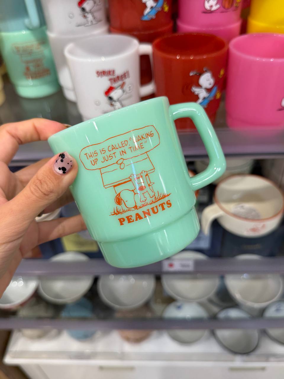 Taza Snoopy Verde Menta Peanuts