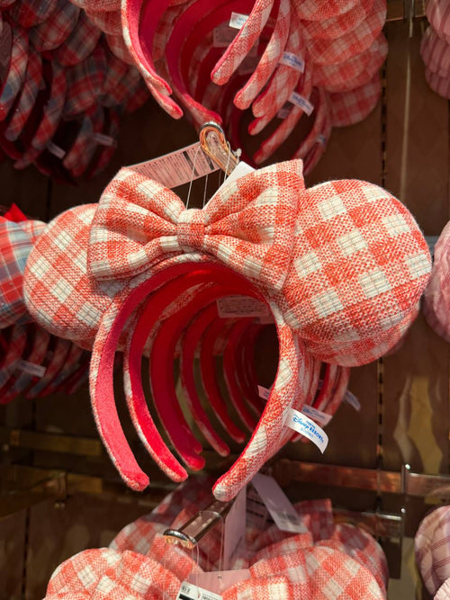 Orejitas Minnie Mouse Cuadros Rojos Disney Tokyo