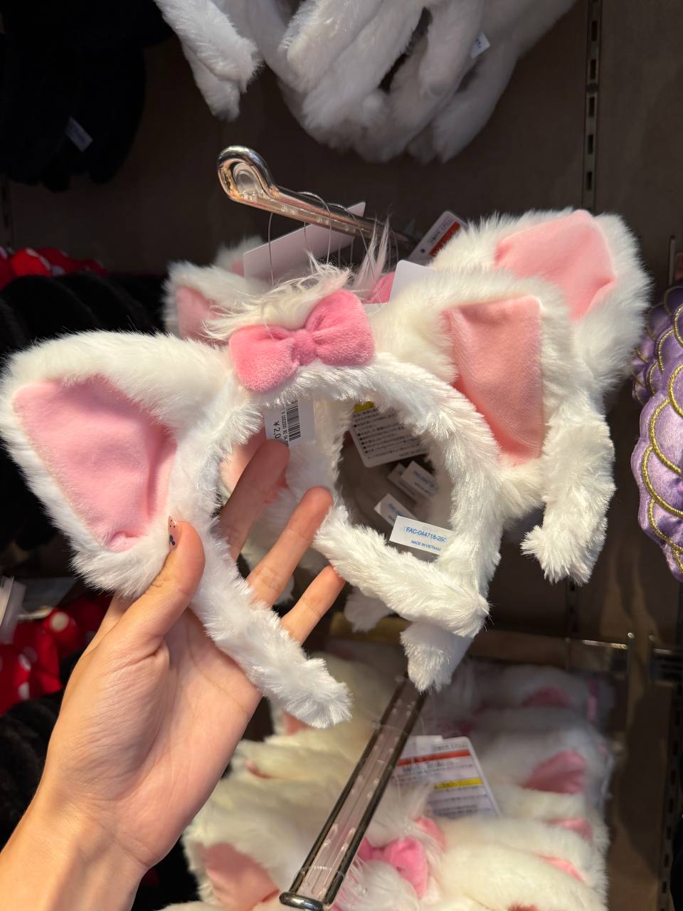 Orejas Disney Tokyo Blancas con Moño Rosado