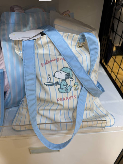 Bolso Snoopy de Rayas Celestes