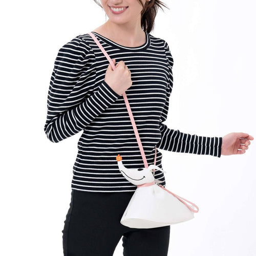 Cartera Zero Blanca con Correa Rosada