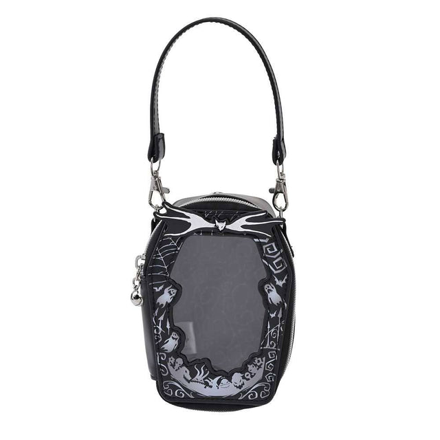 Mini Cartera Negra con Diseño Fantasmal