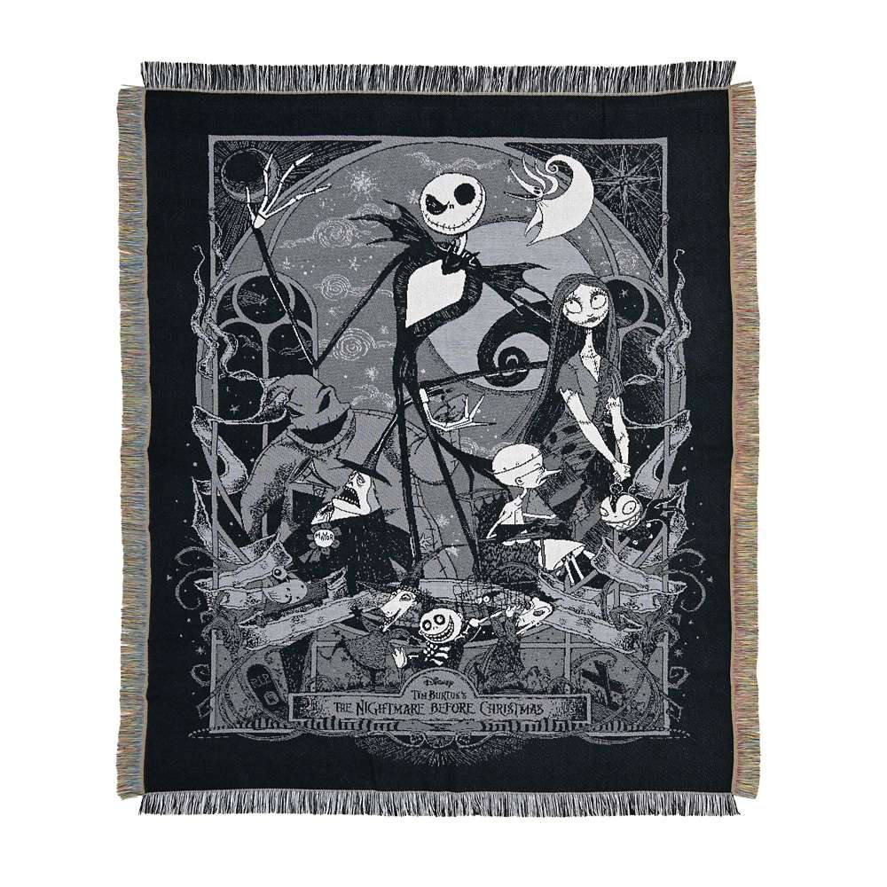 Manta Jack Skellington y Sally en Blanco y Negro